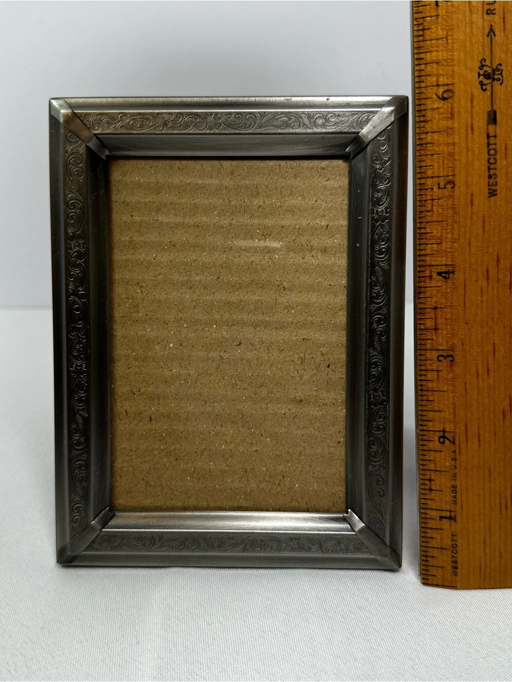 Vintage Frame Embellished Genuine Pewter Finish Photo Picture Frame 4.25 X 6 In